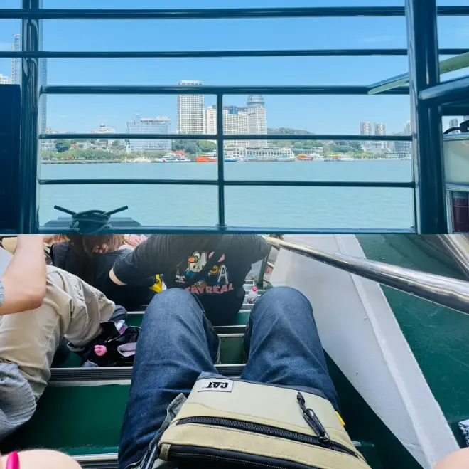 鼓浪屿出岛的船上