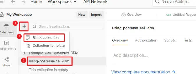 Postman 新建 Collection