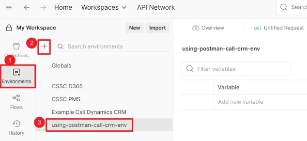 Postman 新建 Environment