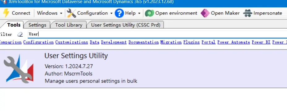 Open User Settings Utility