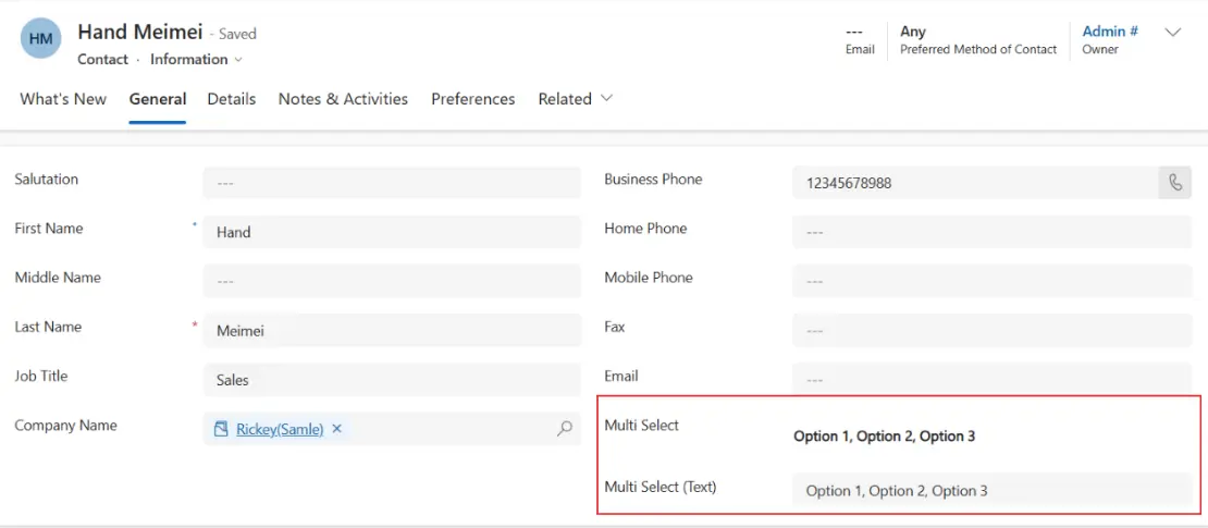 Contact实体上的gdh_multi_select和gdh_multi_select_text字段