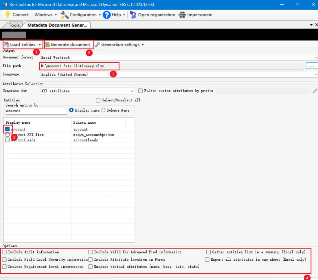 Metadata Document Generator - Generate Customer Entity Data Dictionary