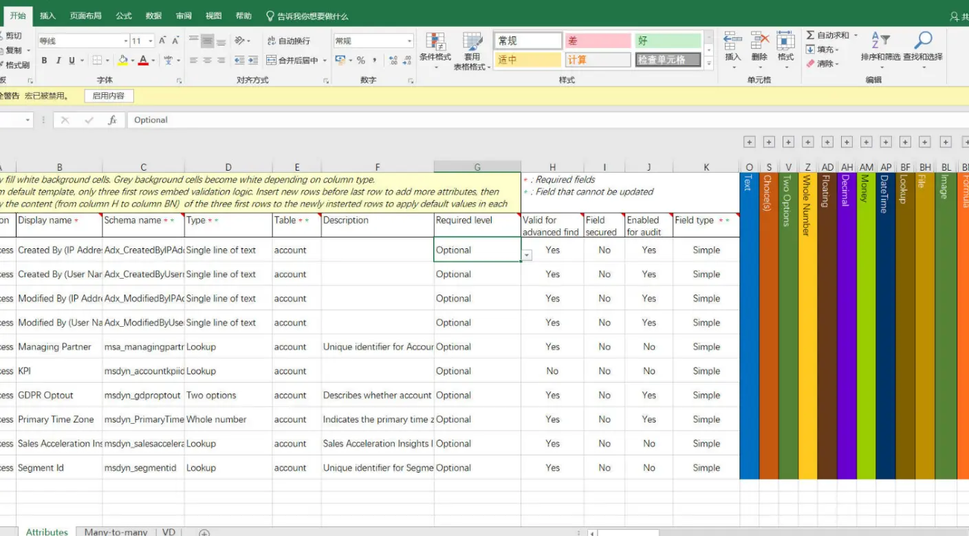 Generated Customer Entity Data Dictionary (Excel)