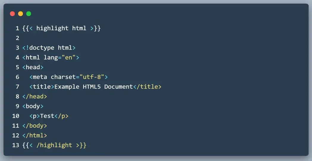 使用 Hugo 内置高亮短代码